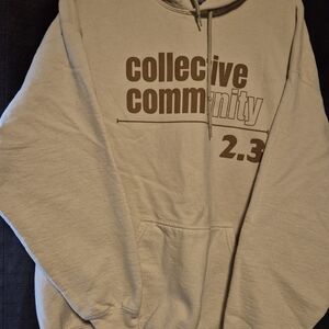 Gildan Women's Beige Hoodie with Brown Print